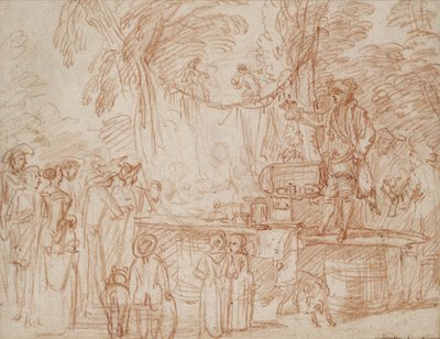 Quack Doctor Selling His Wares in the Open Air by Jean Antoine Watteau